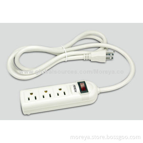 Power Strip, America Standard with 5-socket Outlet/1.8m Extension Cord/Surge and Overload Protection
